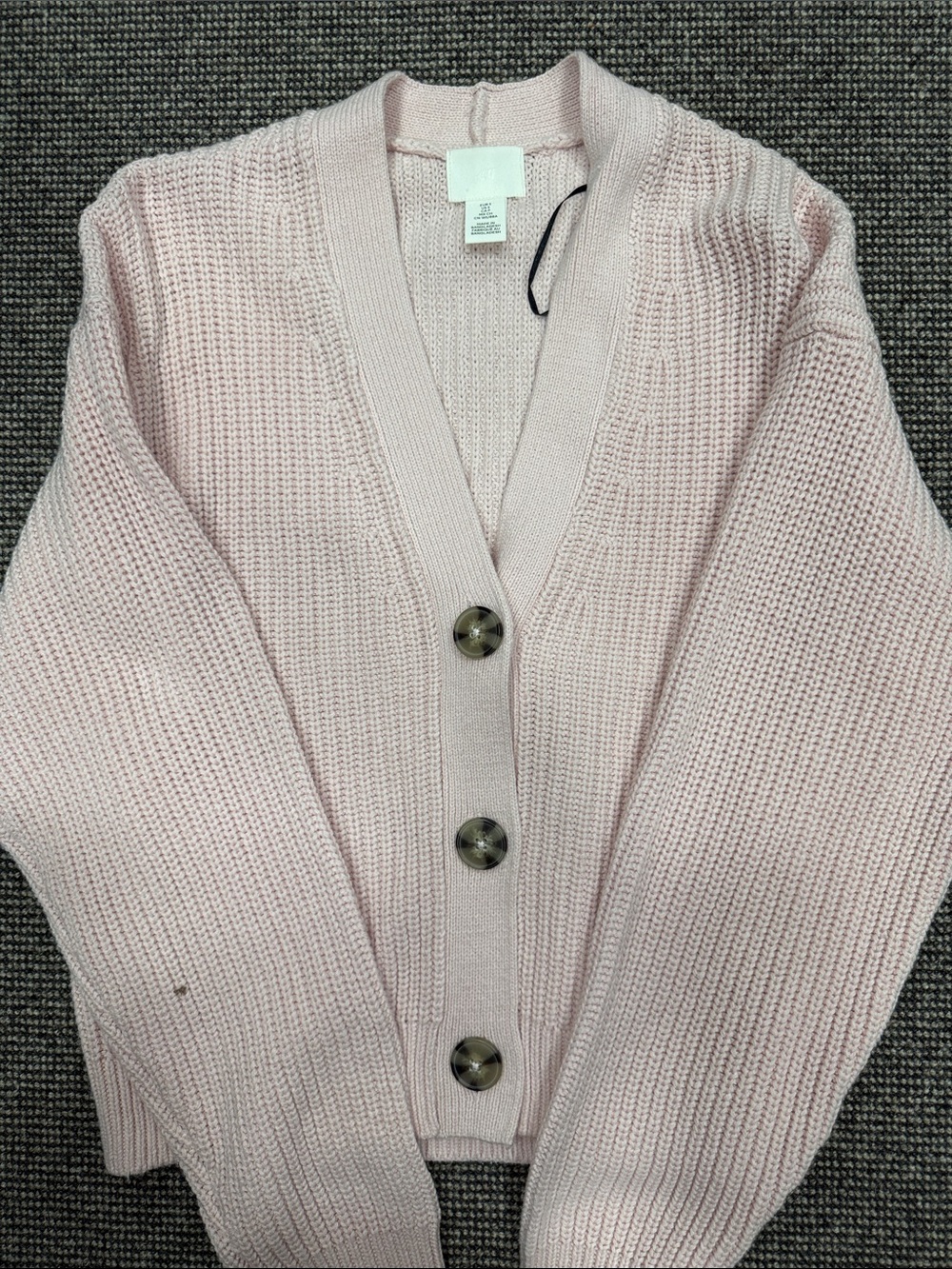 H&M Light Pink Chunky Knit Button Cardigan